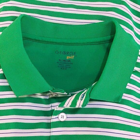 George Golf Polo Shirt Green Striped Size XL - Picture 1 of 4